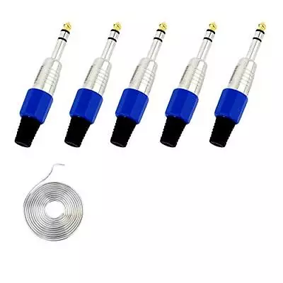 1/4  Audio Plugs 6.35 Mm Plug Trs Male 1/4 Inch Solder Type Stereo Plug Light St • $17.54