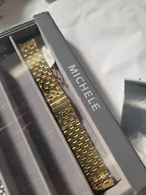 NEW MICHELE LARGE SPORT SAIL 20mm Gold Plt Watch Bracelet MS20CX46710 $600 • $300