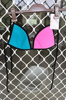 Veve Glamour Competition Pink Blue Bikini Swimwear Top Size 12 Large  • $10