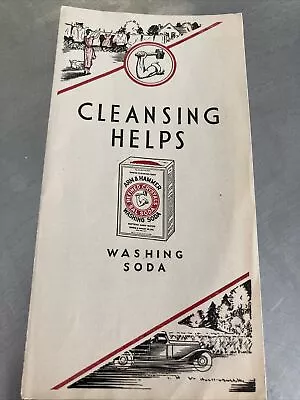 Vintage 1935 Arm & Hammer Booklet  Cleansing Helps  Baking Soda Tips • $9.99