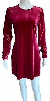 Gianni Bini Pam Velvet Crew Neck Long Sleeve Bodycon Sheath Dress Merlot Size M • $39.97