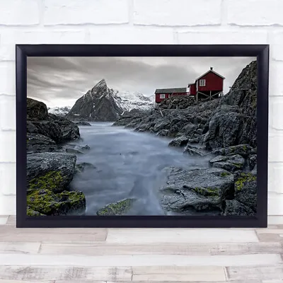 £39.99 • Buy Living Norway Mountains Cabin Cabins Houses Buildings Stream Rock Wall Art Print