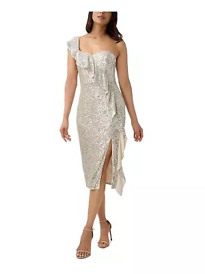 AIDAN AIDAN MATTOX Womens Beige Lined Slit Boning Flutter Sleeve Dress 2 • $39.99