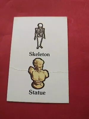 Mystery Mansion Board Game 1984 REPLACEMENT SKELETON STATUE SEARCH CARD *73L • $7