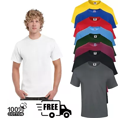 Mens T Shirts Plain Cotton Short Sleeve T-shirts Crew Neck-tops Clearence Sale. • £3.90