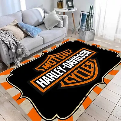 Harley Davidson Rug Motorcycle Them Rug Living Room Rug Popular Rug Gift • $12.35