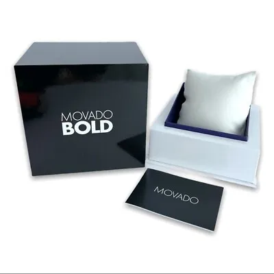 Movado Bold Black/white Single Slot Watch Gift Box With Warranty/manual Booklet • $12.99