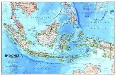 $59.95 • Buy Indonesia National Geographic 789 X 513mm Wall Map