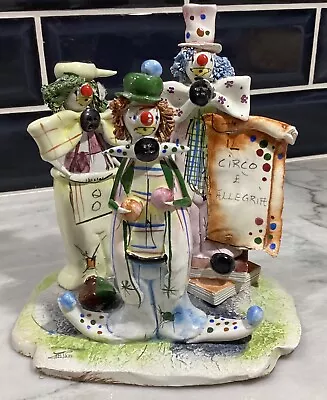 Zampiva 6  Porcelain Clowns Sculpture  IL Circo E' Allegria  Pastel Ceramic • $32.50