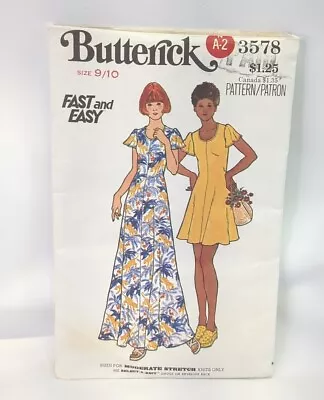 Vintage Butterick Sewing Pattern Fast And Easy Dress Size 9/10 3578 • $10.99