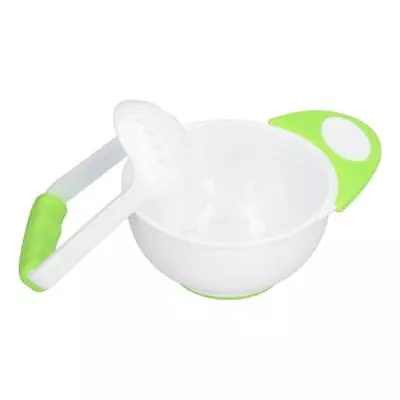 Baby Food Masher Set Fruit Vegetable Puree Mash Bowl Grinding Rod Tool • £7.49