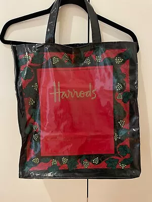 Harrods Knightsbridge London PVC Women Waterproof Shopping Tote Bag Large • $18.50