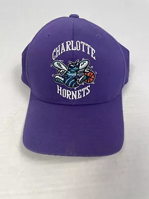 Charlotte Hornets Mitchell & Ness Snapback Hat Hardwood Classics Solid Purple • $11.50