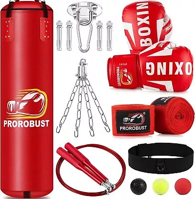 Punching Bag For Adults 4ft PU Heavy Boxing Bag 12OZ Gloves MMA Kickboxing Gym • $137.99