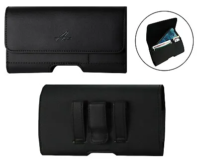 $11.89 • Buy Leather Belt Clip Case Card Holster For Phones Fitted W/ Otterbox Defender Cover