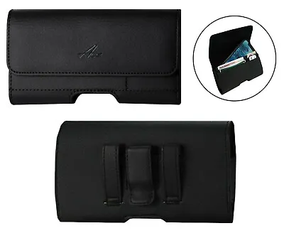 Leather Belt Clip Case Card Holster For Phones Fitted W/ Otterbox Defender Cover • $9.89