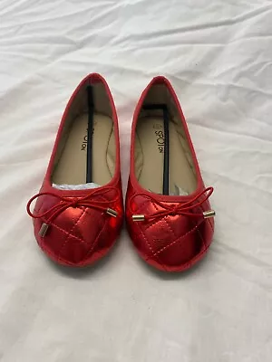 Girl's Spot On Red Ballet Pumps UK Size 2 - NT3 • £7