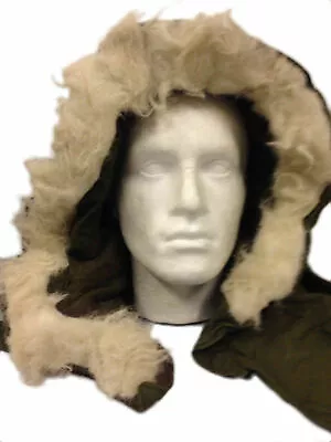 FISHTAIL M65 PARKA Hood Faux Fur Genuine USA GI Military Olive Drab OG VGC VTG • $53.99