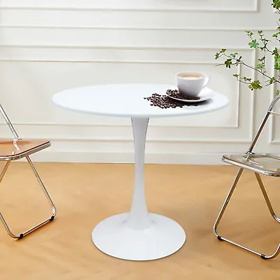 Round Tulip Pedestal Dining Table Mid-Century Modern Coffee Leisure Table White • $115.90