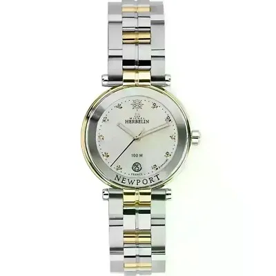 Michel Herbelin 14285/BT89 Diamond Set Two Tone Womens Newport Watch • £568.16