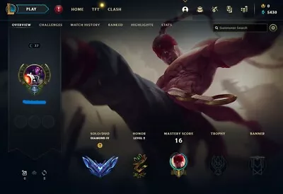 $100 • Buy League Of Legends Diamond 4 Na | 63% Wr | 22+ Champs | 13 Keys | High Mmr |