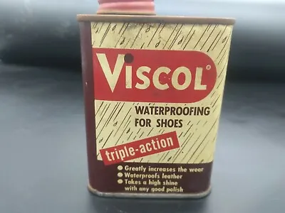 Vintage Tin Advertising VISCOL Waterproofing For Shoes • $16.50
