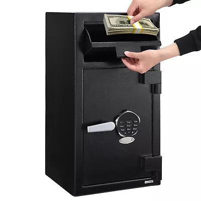 Home Digital Safe Box Depository Drop Deposit Front Load Cash W/ Keypad & Key • $294.50