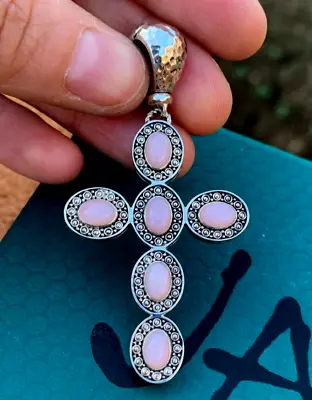 John Hardy Jai Large Cross W Opal Gemstone Reversible Sterling Pendant/Enhancer • $265