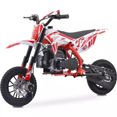 Kids Gas Powered Dirt Bike Red MotoTec Villain 52cc 2-Stroke Offroad Starter • $359