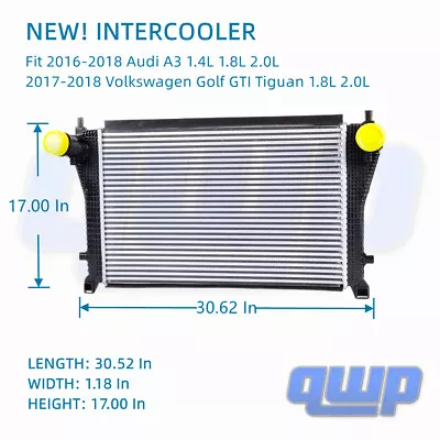 FIT Audi A3 VW Volkswagen Golf GTI 1.8L 2.0L Turbo Intercooler Charge Air Cooler • $96.90