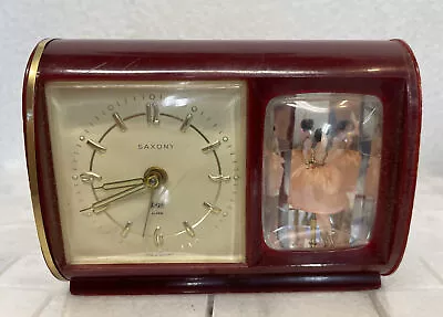 Rare Vintage Reuge Dancing Ballerina Music Box Saxony Mechanical Alarm Clock • $140