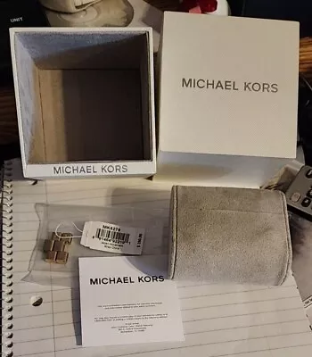 Michael Kors MK Empty Watch Box White W/ Instructions And Gold Tone Links • $25