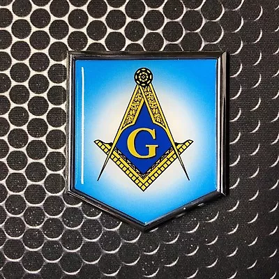 Mason Masonic FREEMASON Domed CHROME Emblem Proud Flag Car 3D Sticker 2 X 2.25  • $11.49