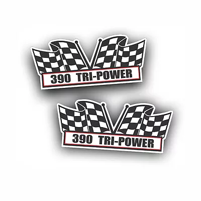 390 Tri-Power Horsepower Air Cleaner Decal Sticker Fits Ford Engine 3x2 Carbs 2X • $13.93