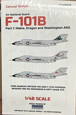 Caracal Models 1/48 48010 X  F-101B  Air National Guard/   3 Marking Options • $16