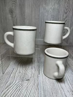 Set Of 3 Vintage VICTOR 6oz Chunky Striped RESTAURANT WARE Diner Coffee Mugs • $35.99