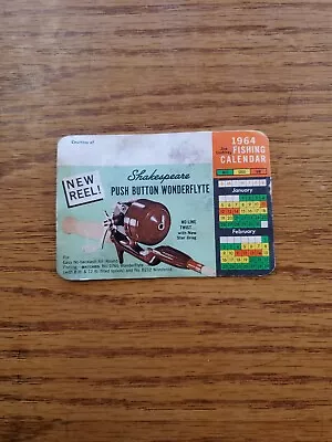 Vtg 1964 Shakespeare Push Button Wonderflyte Pocket Fishing Calendar • $8.58