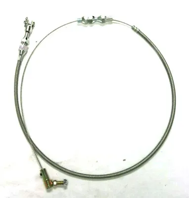 Universal 24  Stainless Steel SS Braided Throttle Cable Assembly Street Rat Rod • $21.37