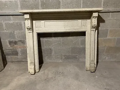 ~ Antique Carved Walnut Fireplace Mantel ~ 56.75 X 48 ~ Architectural Salvage • $575