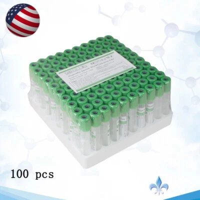$27.99 • Buy 100pcs Vacuum Blood Collection Tubes Heparin Sodium Tubes 12x75mm 3mL