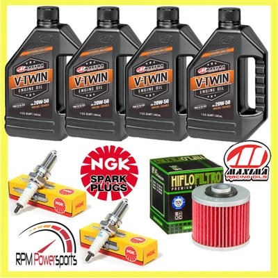 $55.15 • Buy Yamaha V Star 1100 Oil Change Tune Up Kit 20W50 4 Quarts Spark Plugs Oil Filter