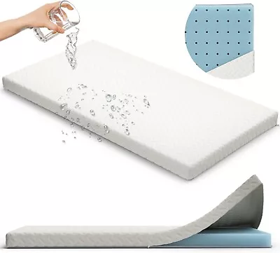 2” Crib Mattress Topper Memory Foam - Waterproof Breathable Soft Washable Cover • $43.99