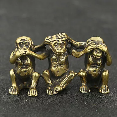 Brass Monkey Figurine Small Monkey Statue House Decoration Animal Figurines US • $13.95