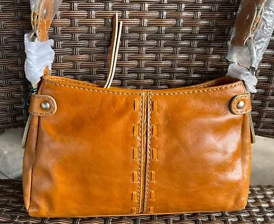 Franklin Covey  Mini Tote  Bag Caramel Leather Top Stitching NWT $49.95 • $24.95