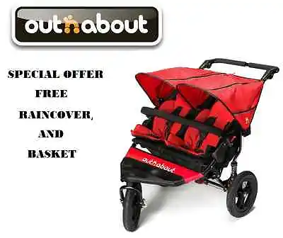 £539 • Buy Out N About Double Nipper 360 V4 - Red FREE Basket/Raincover