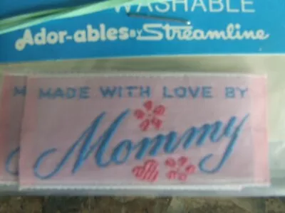 Vintage Woven Sew In Labels Made With Love By Mommy NIP By Streamline Ind. • $2