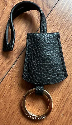 New Michael Kors Black Leather Loop Strap Key Fob Bag Charm Hang Tag • $19.99