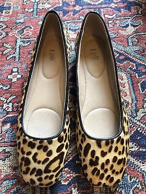 EUC J.Jill Woman's Size 7 Animal Leopard Print Ballet Flats Calf Hair Leather • $25