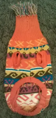 Zack & Zoey Knit Acrylic Fall Dog Sweater Turtleneck Cute Small Orange EUC • $9.95