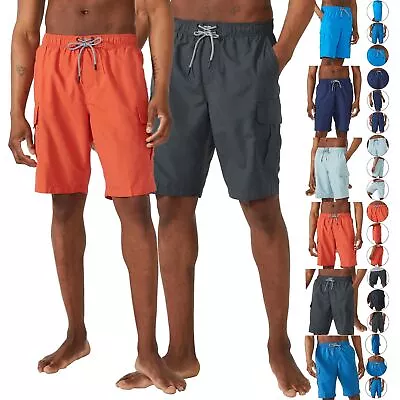 Mantaray Mens Swimming Shorts Cargo Pockets Swim Quick Dry Holiday Beach Trunks • £8.99